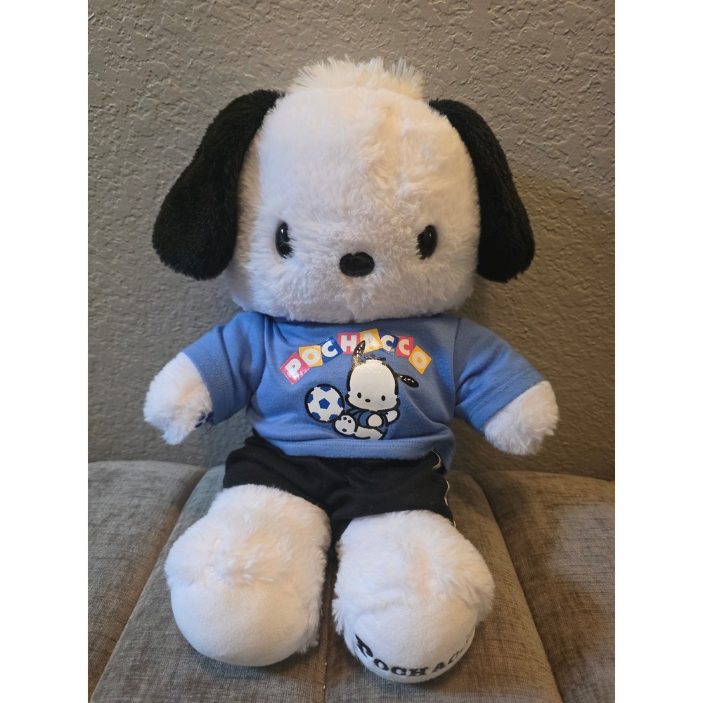 Build-A-Bear Workshop Sanrio Pochacco Plush Blue Soccer Hoodie Shorts Set